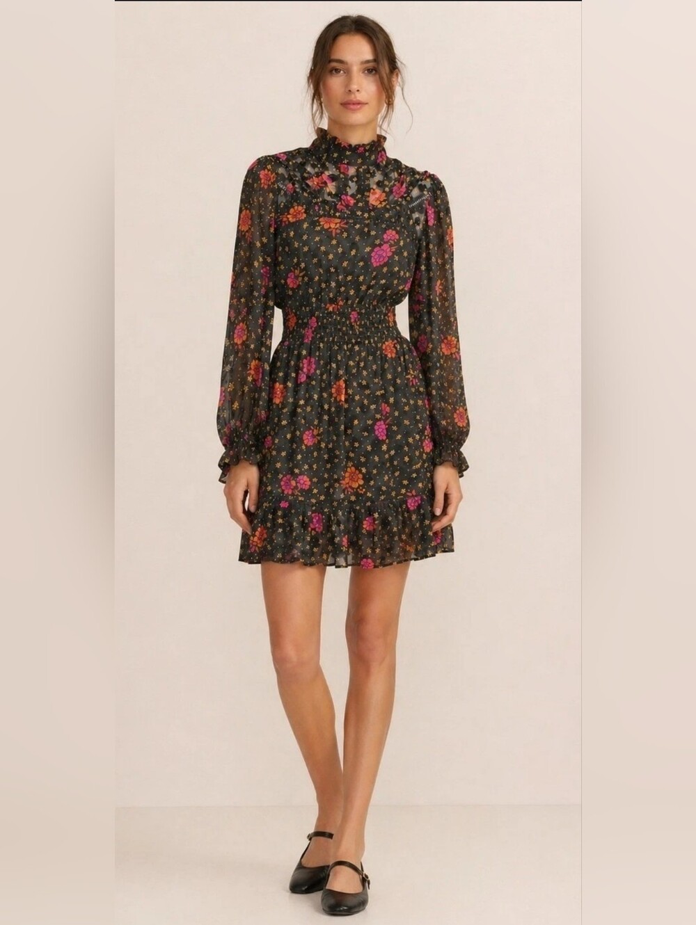 NWT! Summer Sheer Floral Garden Party Boho Women's Cottagecore Midi Dress Small